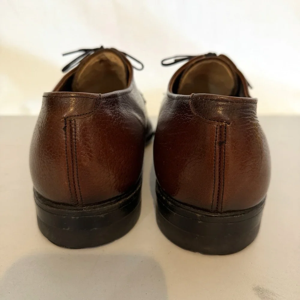 Weyenberg Massagic Mens Dress Shoes 8 Brown‎ Pebble Grain Leather Oxford USA